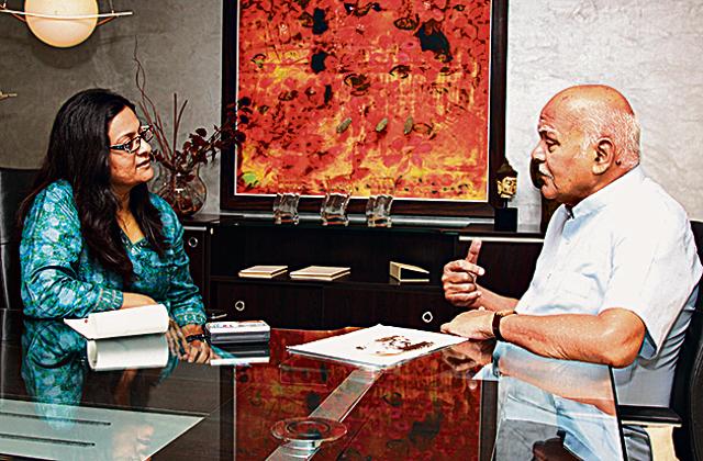 Vrunda Pathare, OHAI secretary and chief archivist at the Godrej Archives, with the late Nandkumar B Rane, a retired Godrej employee. (Photo courtesy Godrej Archives)