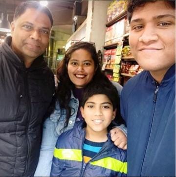 Rafath with her husband, Shailkh Saleem Durrani and her sons, Arsh and Aman