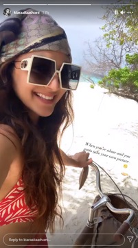 Kiara Advani in Maldives (Instagramstory/kiaraaliaadvani)