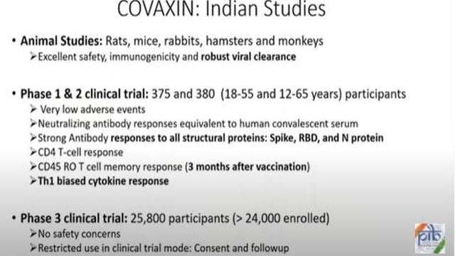 Covaxin data, as present by the ministry.