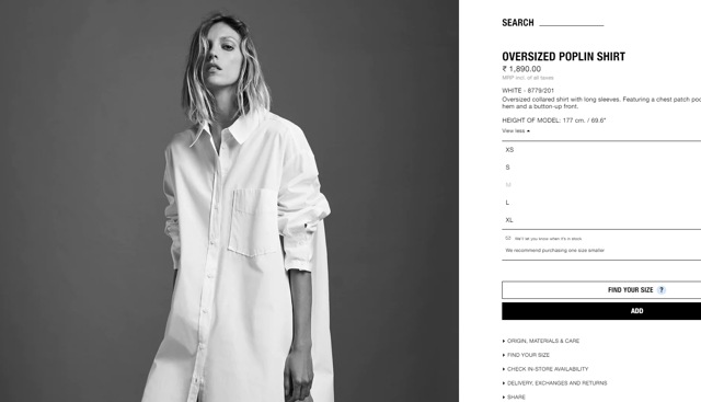 Anushka Sharma’s shirt is worth Rs 1,890 (Zara.in)