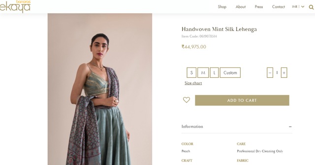 Nimrat Kaur’s lehenga from Ekaya Banaras (ekaya.in)