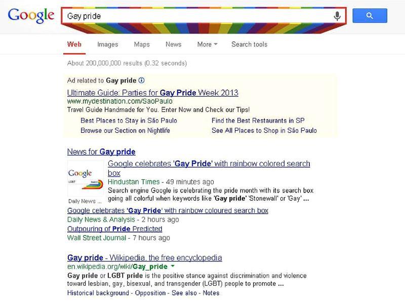 the google gay pride logo