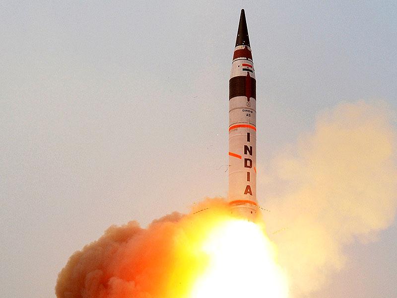 First canisterbased nuclearcapable ballistic missile Agni5 test