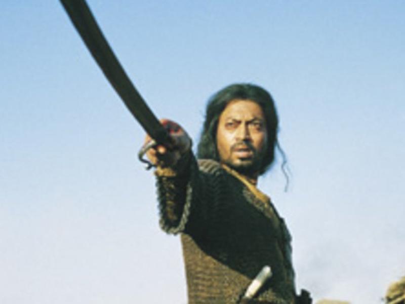 Irrfan Khan plays a warrior who turns to spirituality.