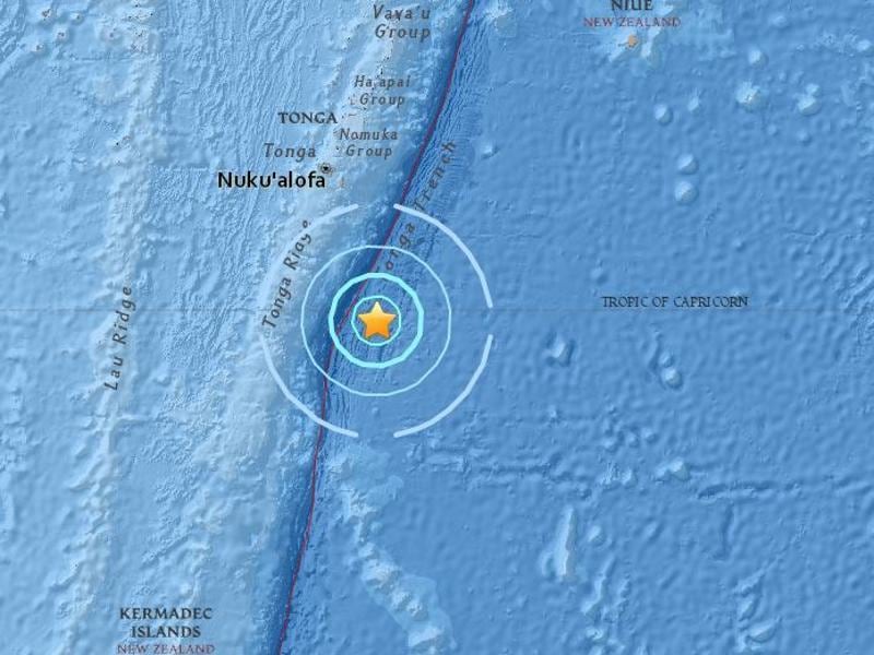 5.8 magnitude earthquake strikes southeast of Tonga USGS World News