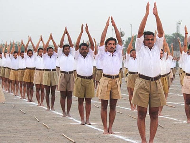 Sticking to bamboo  RSS volunteers shed shorts don trousers  The  Economic Times