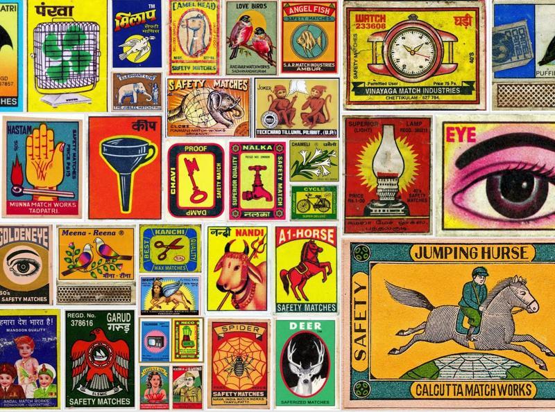 Mumbaibased artist duo converting vintage matchbox art into graphic