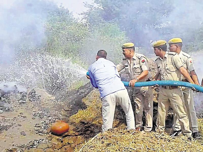 Rajasthan Cops Douse Pyre Pull Out Body To Probe Suspicious Death 