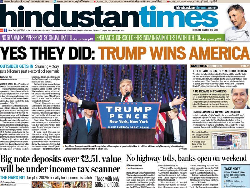 See How Newspapers Around the World Signaled Trump's Victory