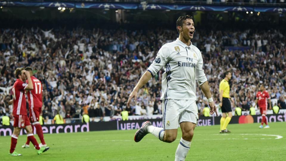 HALA MADRID! — Cristiano Ronaldo celebrating his goal against