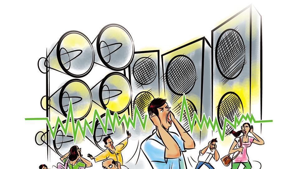 The speaker can t wait. Noisy. Noisy Speakers in Karaoke. Noise pollution from Music from the Neighbors. Noisy Voices around.