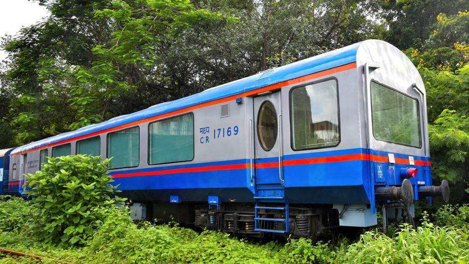 This central railway coach has glass roof, pushback seats, LCDs