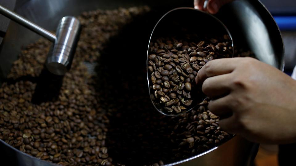 A roaster checks freshly roasted locally grown coffee beans at Jack Runner Roastery coffee shop in Bandung, West Java. A small harvest in Sumatra has eaten further into tightening supplies of that region’s unique arabica beans, which are sought for the heavy, earthy notes they give to roasted blends. Its low production has caused some US importers to pay more to secure supplies. (Willy Kurniawan / REUTERS) A roaster checks freshly roasted locally grown coffee beans at Jack Runner Roastery coffee shop in Bandung, West Java. A small harvest in Sumatra has eaten further into tightening supplies of that region’s unique arabica beans, which are sought for the heavy, earthy notes they give to roasted blends. Its low production has caused some US importers to pay more to secure supplies. (Willy Kurniawan / REUTERS)