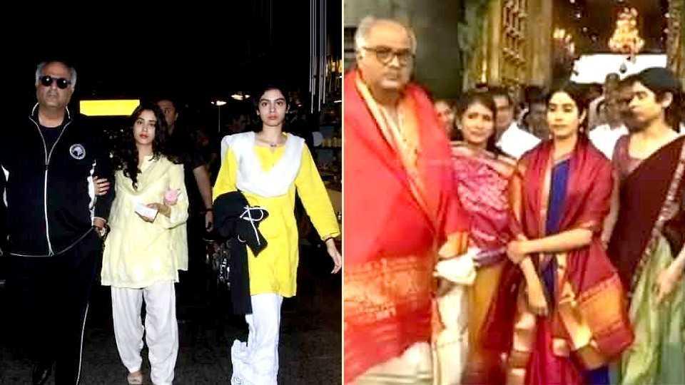 Janhvi Kapoor prefers white Salwar Kameez while sister Khushi