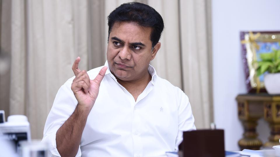 K T Rama Rao, threw shade after startup founder expressed despair regarding Bengaluru's bad infrastructure. (HT Photo)