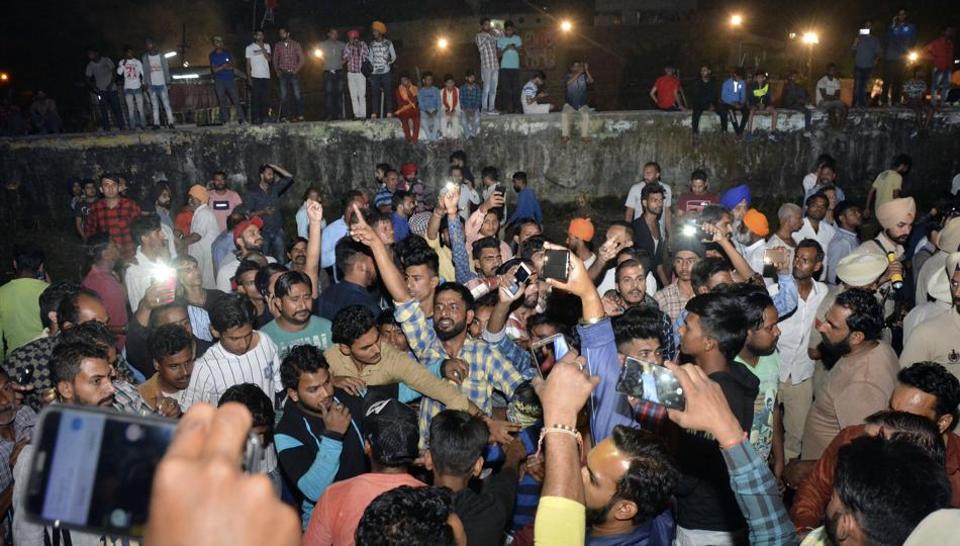 61 killed as train hits crowd watching Ravana effigy burn in Amritsar