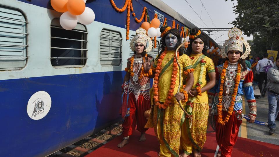 First Ramayana Express flagged off, passengers seek blessings from ‘Ram