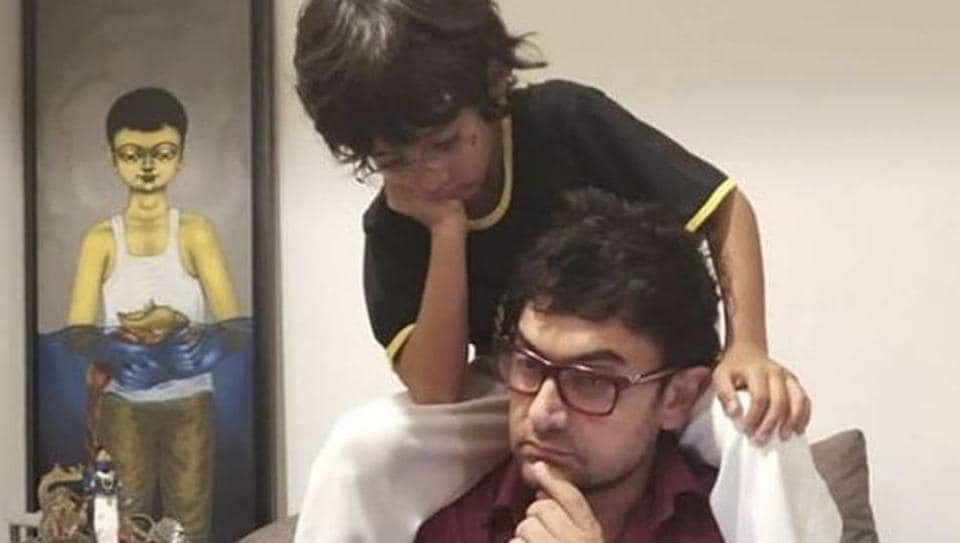 Aamir Khan, son Azad are deep in thought in new pic. We wonder what’s on their mind