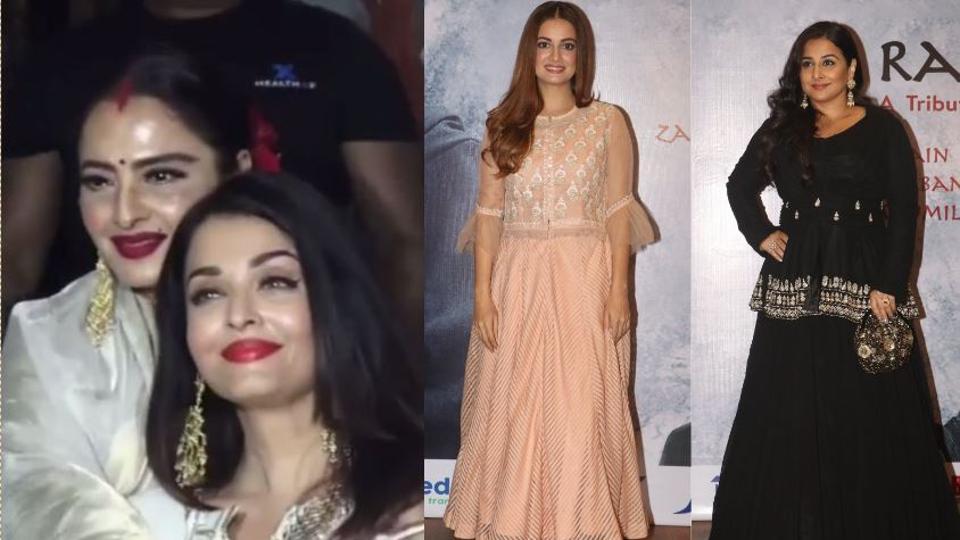 Aishwarya Rai, Rekha walk out hand in hand from Kaifi Azmi’s centenary ...