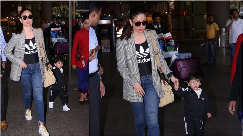 Have you seen these latest pics of Kareena Kapoor, son Taimur twinning at the airport?