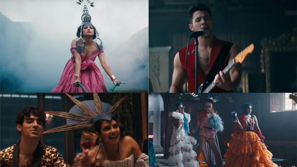 Priyanka Chopra-Nick Jonas collaborate in Jonas Brothers’ music video Sucker, Sophie Turner is there too. Watch