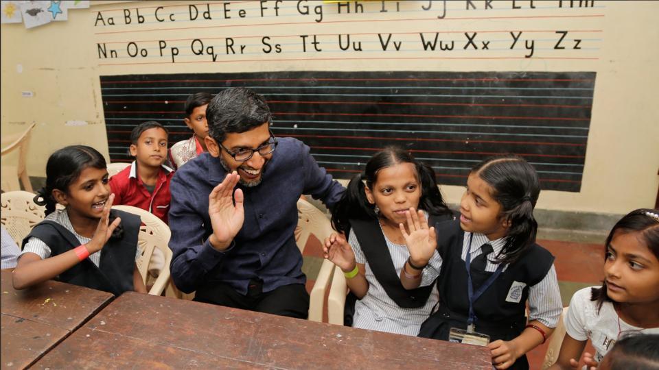 Google CEO Sundar Pichai makes surprise visit to Andheri school ...