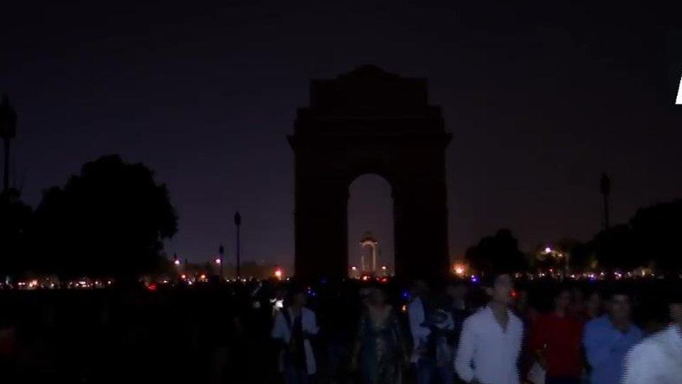 Lights at India Gate in New Delhi turned off to observe Earth Hour (ANI Photo) Lights at India Gate in New Delhi turned off to observe Earth Hour (ANI Photo)