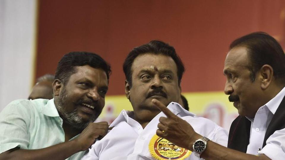 Ailing Vijaykanth finally hits campaign trail in Chennai - Hindustan Times