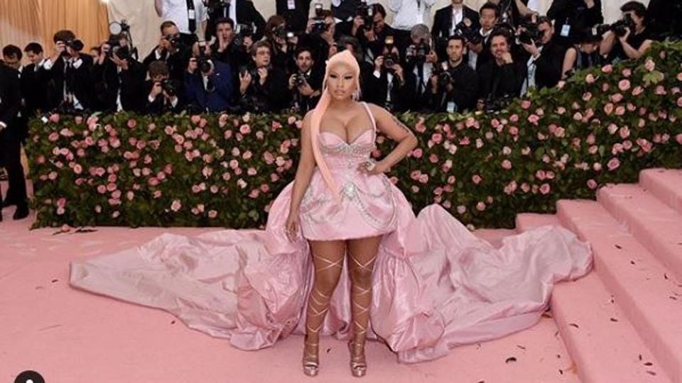 Nicki Minaj: Pink Printed Dress
