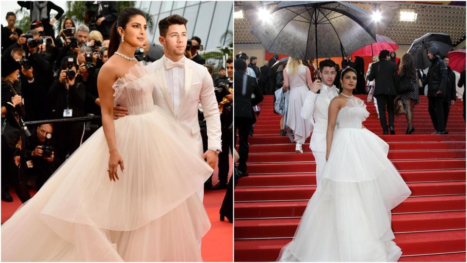 Priyanka Chopra wore an actual wedding dress on the Cannes red carpet