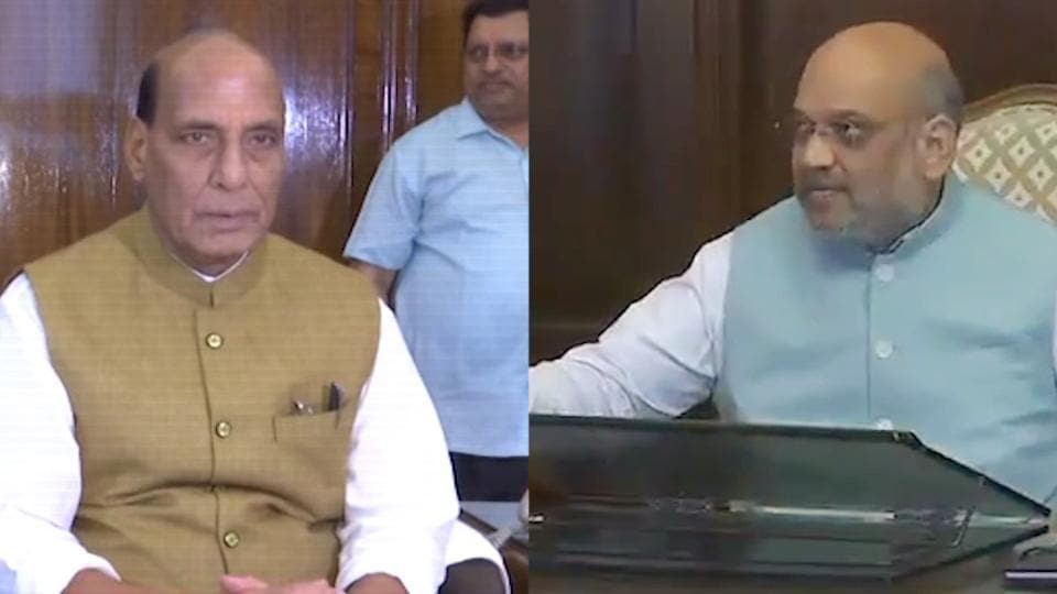 Amit Shah takes charge as Home Minister, Rajnath Singh as Defence ...