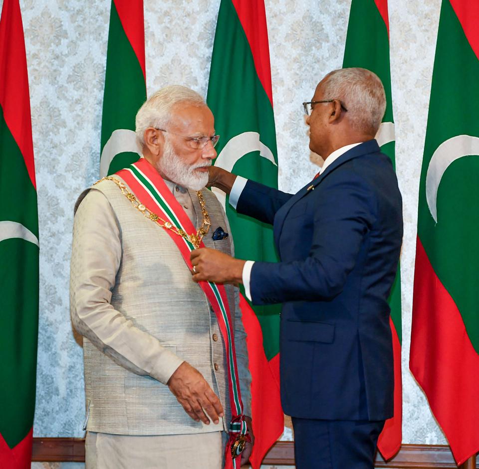 Maldives confers its highest honour ‘Nishan Izzuddeen’ on PM Modi