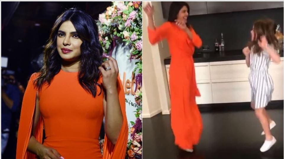 960px x 540px - Priyanka Chopra replaces Nick Jonas with a tiny dance partner as they  groove to hit Bollywood song. Watch video | Bollywood - Hindustan Times