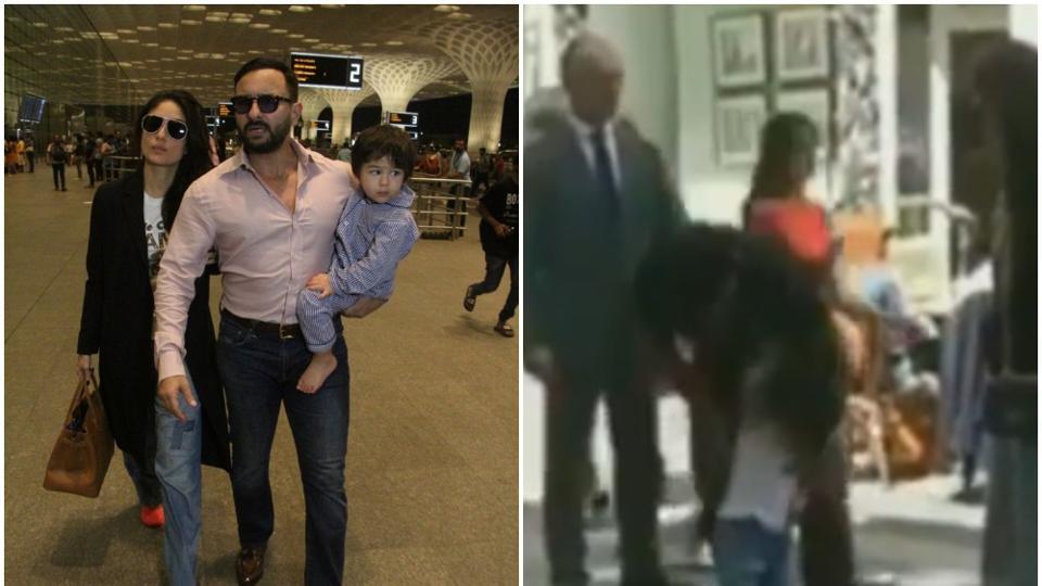 Saif Ali Khan plays with son Taimur on a busy London street during Jawaani Jaaneman’s shoot. Watch video