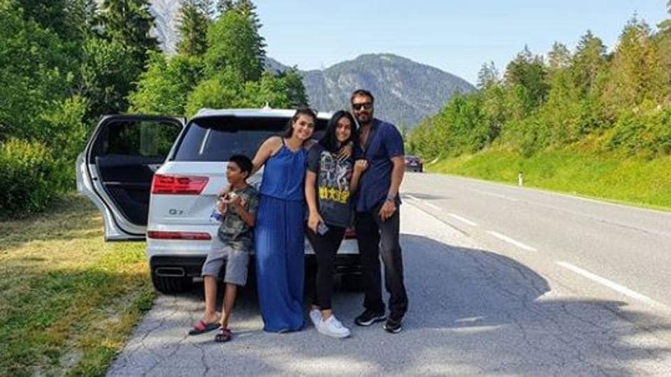 Kajol, Ajay Devgn with daughter Nysa, son Yug are off on a road trip. See pic