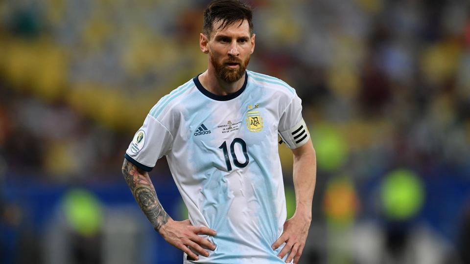 RIO DE JANEIRO, BRAZIL - JULY 10: Lionel Messi of Argentina reacts