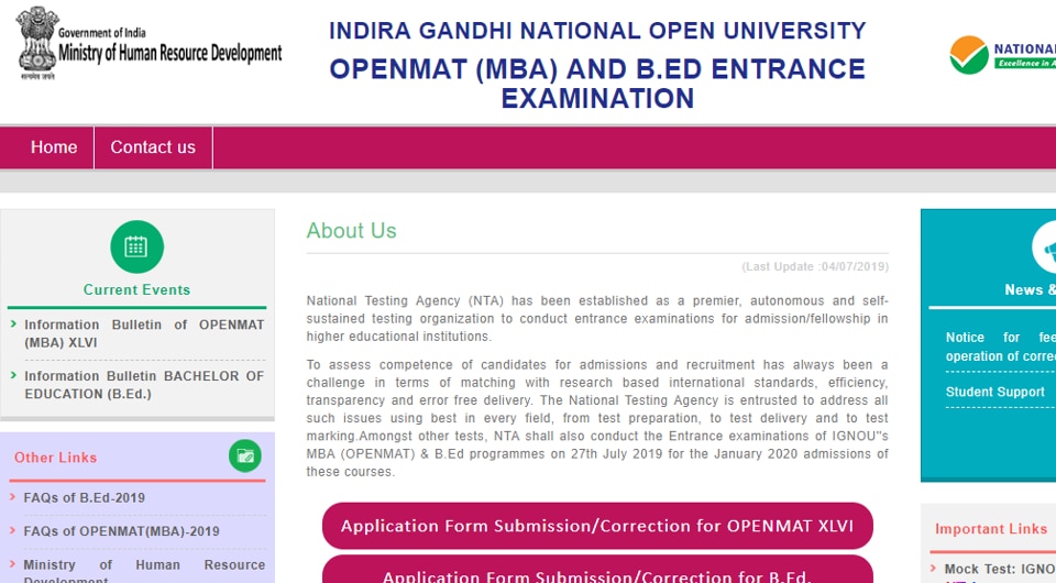 IGNOU OPENMAT MBA, B.Ed admit card delayed. NTA likely to release today