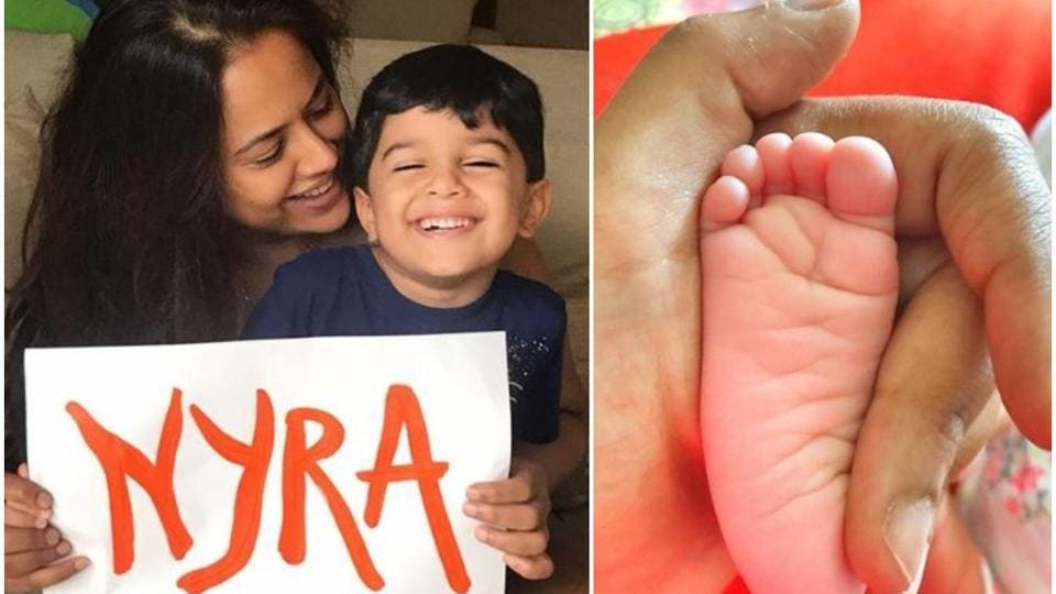 Sameera Reddy names newborn daughter Nyra, gives its stamp of