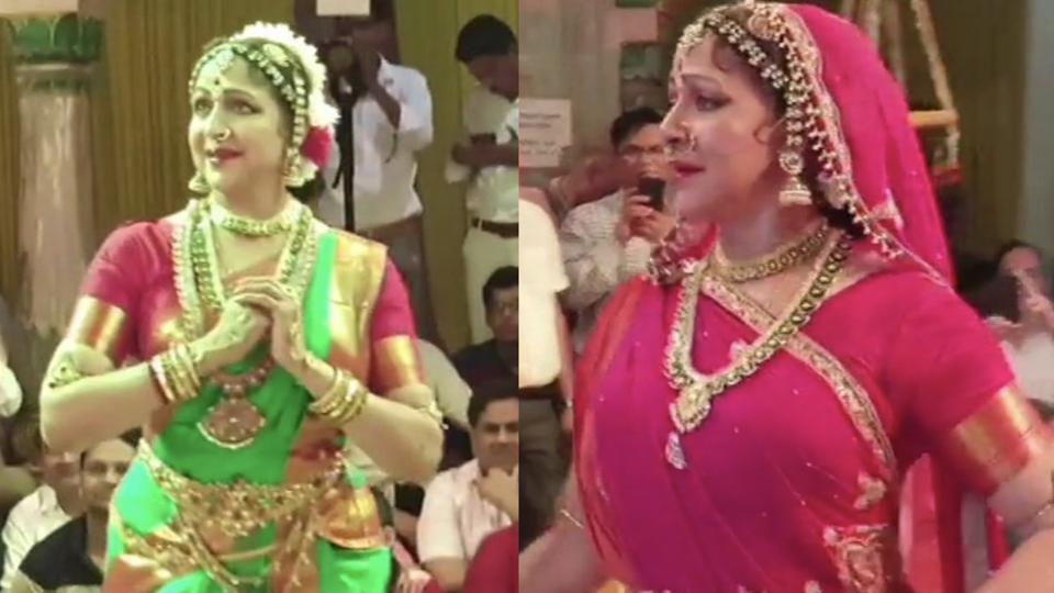 Watch: Hema Malini performs at Mathura temple during ‘jhulan utsav ...