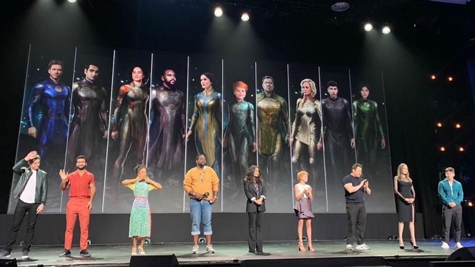 Eternals Cast S First Looks Revealed At D23 Expo Angelina Jolie Goes Blonde Richard Madden Dons Blue Armour Hollywood Hindustan Times