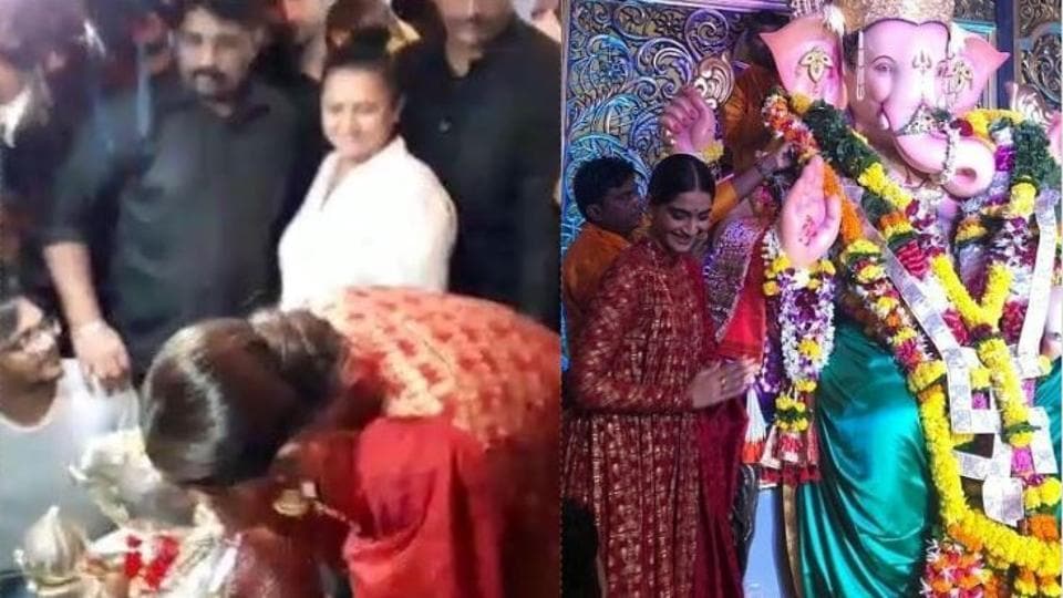 Ganesh Chaturthi 2019: Sonam Kapoor is a vision in red as she visits Andhericha Raja, watch