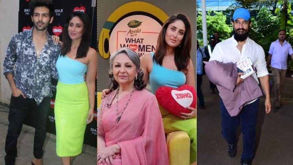 Kareena Kapoor bonds with Sharmila Tagore, Kartik Aaryan, Kajol on her chat show, Aamir Khan seen in new look. See pics