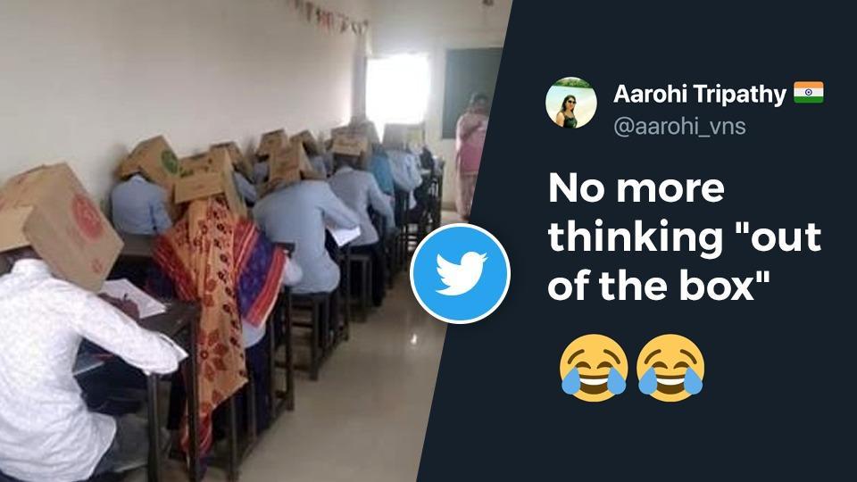 Karnataka college makes students wear cardboard boxes during exam. Twitter  drops funny posts | Trending - Hindustan Times