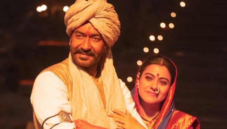 Ajay Devgn and Kajol strike a pose while in character for Tanhaji. see pic