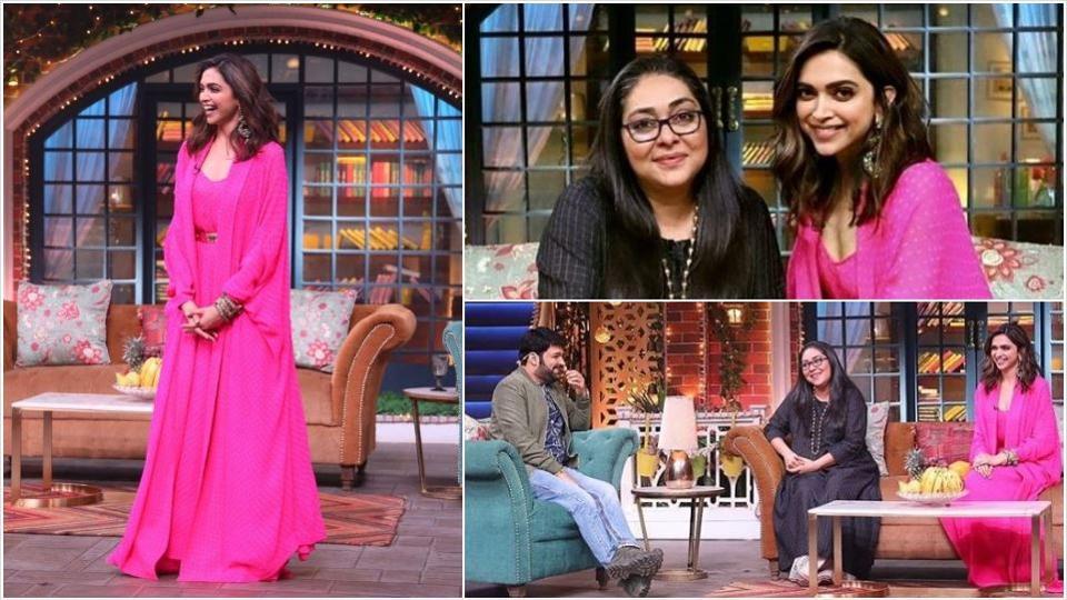 deepika padukone pink dress kapil sharma show The Kapil Sharma Show - Movie Chhapaak Episode Uncensored | Deepika  Padukone