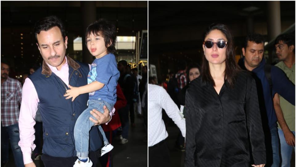 Saif Ali Khan, Kareena Kapoor and Taimur return from Switzerland ...