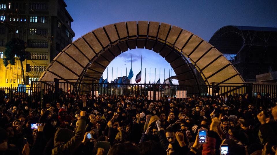 Photos: Protests erupt in Iran after military admits downing plane ...