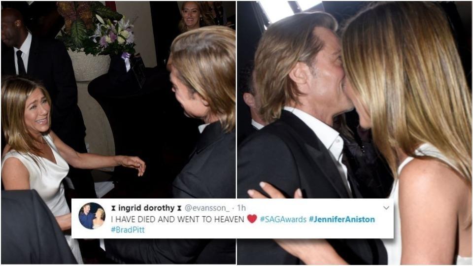 Brad Pitt And Jennifer Aniston Exchange Hugs At Sag Awards And It S All Their Fans Ever Wanted These Pics Are Heartwarming Hindustan Times
