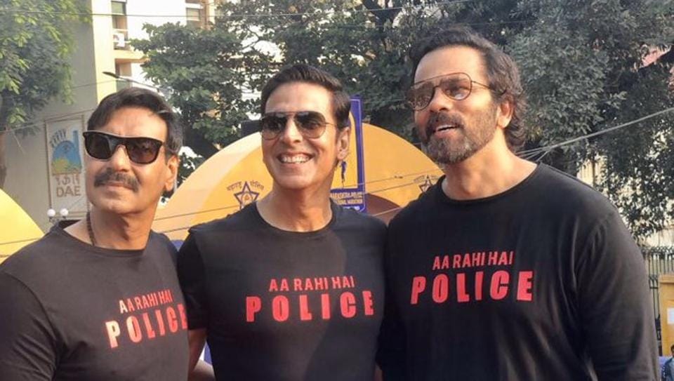 Sooryavanshi Akshay Kumar joins Singham Ajay Devgn, Rohit Shetty at police marathon